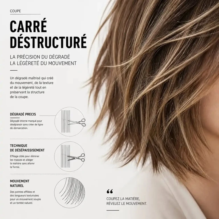 Détail de la texture et du dégradé d'un carré déstructuré