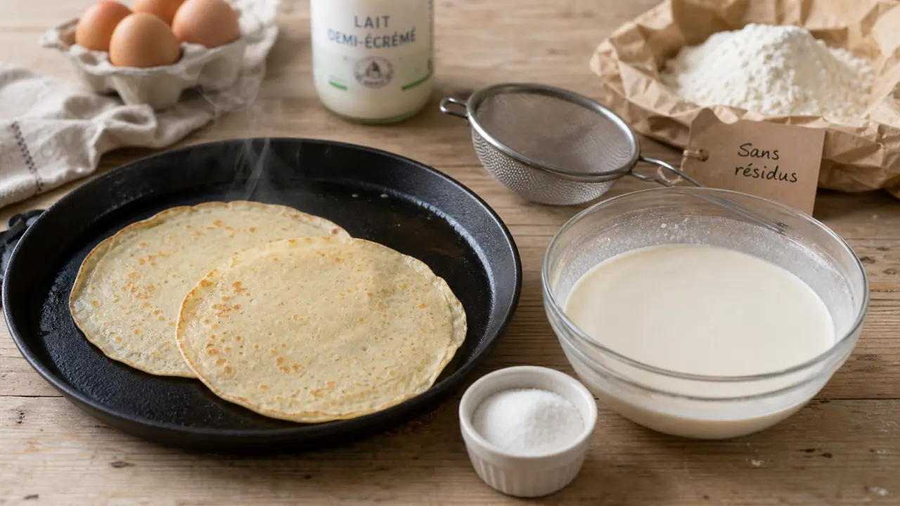 Peut on manger des crêpes dans un régime sans résidus ? Crêpes nature à la farine T45