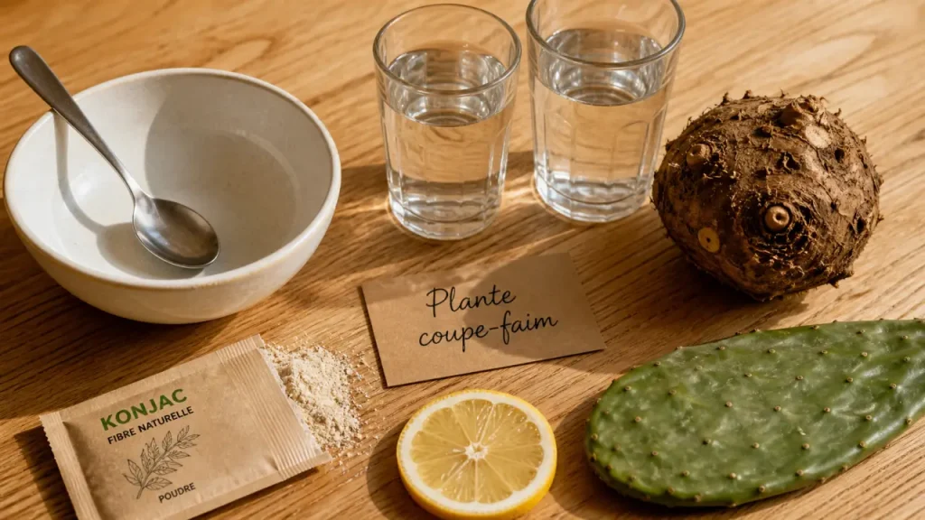Plante coupe-faim : konjac, nopal et fucus pour calmer la faim sans promesse miracle